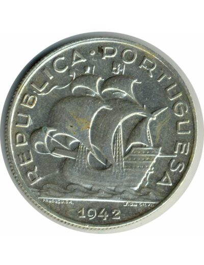 PORTUGAL 5 ESCUDOS 1942 TTB+