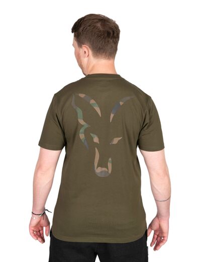 tee shirt vert large print fox