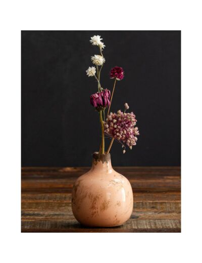 Vase céramique rose 9x10cm