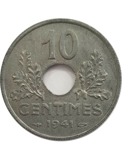 FRANCE 10 CENTIMES ZINC 1941 SUP/NC