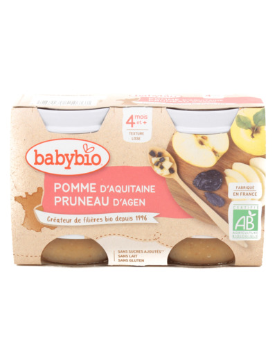 Pots Bébé Pomme Pruneau Bio 2x130g