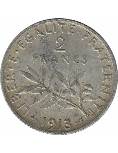 FRANCE 2 FRANCS SEMEUSE 1913 TTB N2