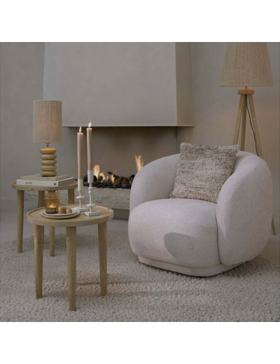 Fauteuil Ovito tissu crème 93x87x73cm