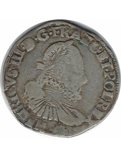 HENRI III (1574-1589) TESTON 1577 L (Bayonne) TB