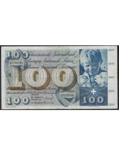 SUISSE 100 FRANCS FRANKEN 21-01-1965 SERIE 47O TTB