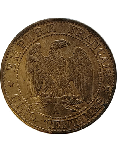 FRANCE 5 CENTIMES NAPOLEON III 1861 A (Paris) SUP+ (G155)