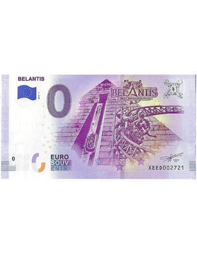 ALLEMAGNE 2019-1 BELANTIS BILLET SOUVENIR 0 EURO TOURISTIQUE  NEUF