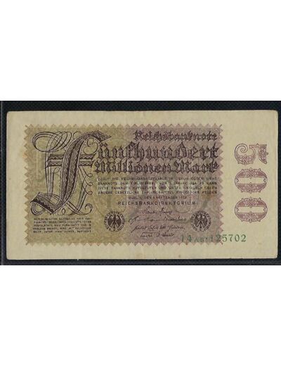 ALLEMAGNE 500 MILLION MARK 1 SEPTEMBRE 1923 SERIE 14 AB.125702 TTB