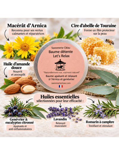 Baume de massage à l’Arnica – Après Sport & Tensions Musculaires | Savonnerie Cléau