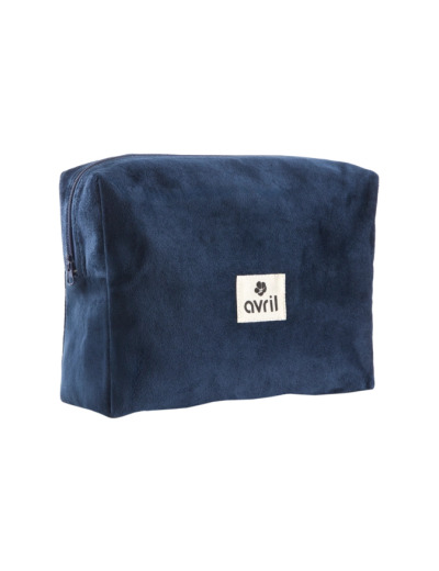 Trousse velours bleue 22x16cm