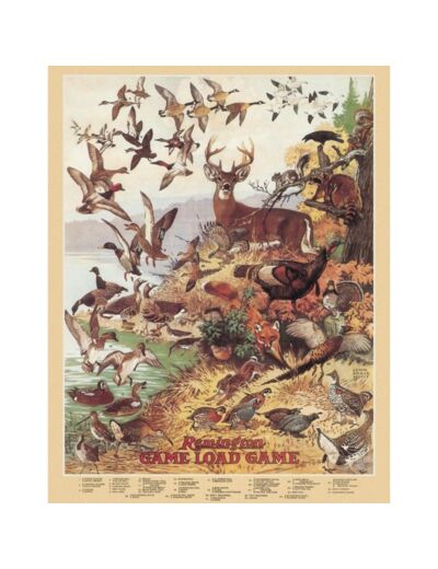 Plaque métal REMINGTON, Game Load Game, 30 x 40 cm.