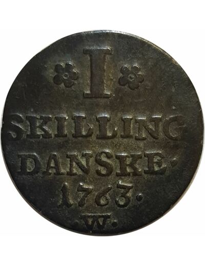 DANEMARK 1 SKILLING DANSKE 1763 W TB