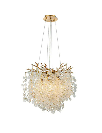 Lustre Kelly goutte fer verre 30x40x40cm