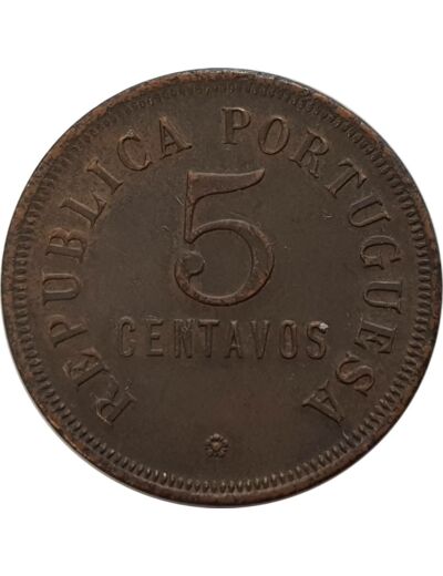 ANGOLA 5 CENTAVOS 1922 TTB (W62)