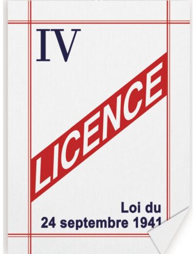 Torchon 100% Coton "Licence 4" - 50 X 70 Cm - Editions Clouet.