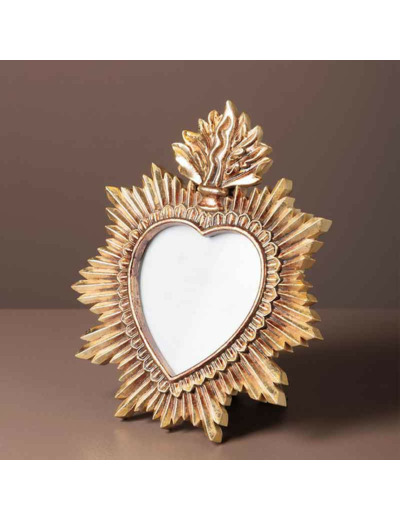 Porte photo Ex-voto doré 21x19x2cm