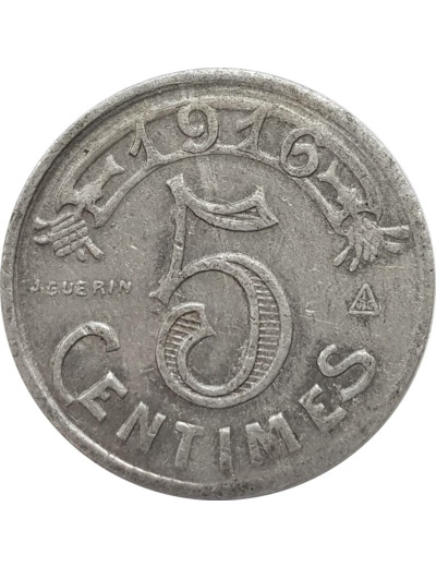 13 BOUCHES DU RHONE - MARSEILLE 5 CENTIMES 1916 TTB GE1.1A