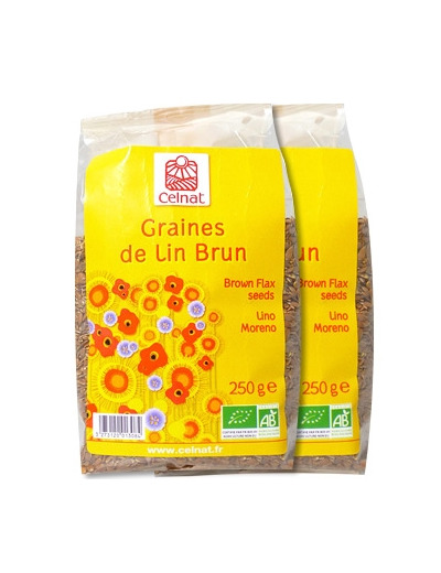 Lot de 2 paquets de graines de lin brun 250g