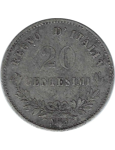 ITALIE 20 CENTESIMI 1863 MBN TB+ N3