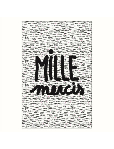 CARTE POSTALE DOUBLE 1000 MERCIS