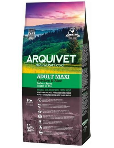 Croquettes Arquivet "dog adult maxi", poulet & riz - 12KG