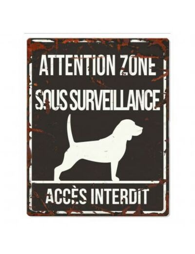 Plaque "Attention" Beagle - 4 formats