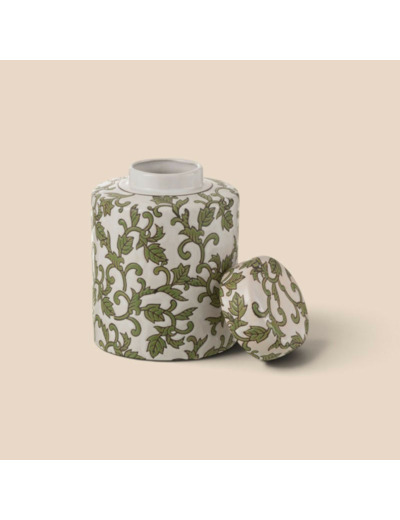 Urne Décorative Yezi Porcelaine Blanche 14x14x19cm