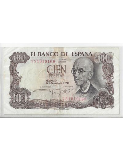 Espagne SPAIN 100 PESETAS 17 11 1970  TTB
