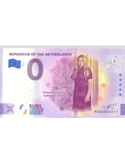 PAYS BAS 2020-11 MONARCHS OF THE NETHERLANDS ANNIVERSAIRE BILLET SOUVENIR 0 EURO