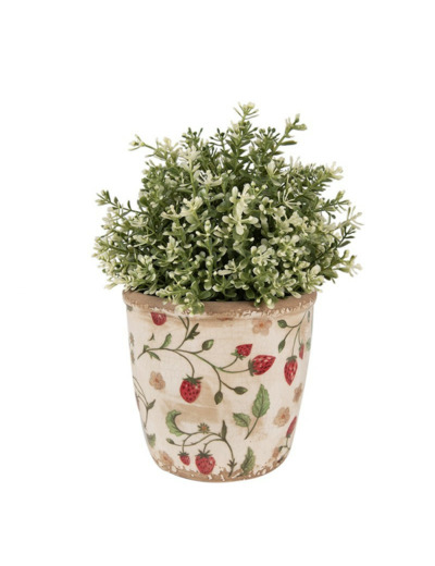 Pot de fleurs céramique Fraises 13x13x13cm