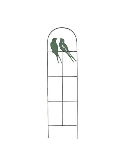 Treillage oiseaux vert métal 25x1x100cm