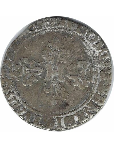 HENRI III (1574-1589) DEMI FRANC 1587 9 (Rennes) B+