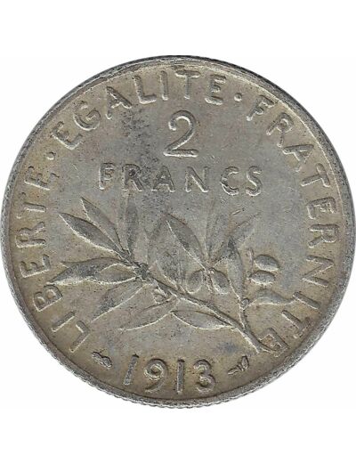 FRANCE 2 FRANCS SEMEUSE 1913 TTB N2