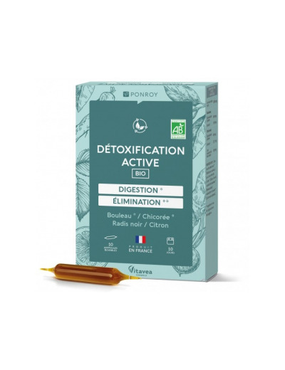 Détoxification active Radis noir Bouleau et Citron 10 ampoules de 10ml