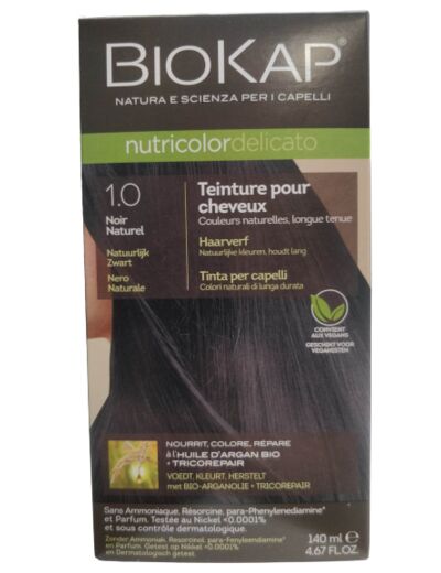 Coloration Nutricolor Delicato 1.0-Noir Naturel-140ml-Biokap