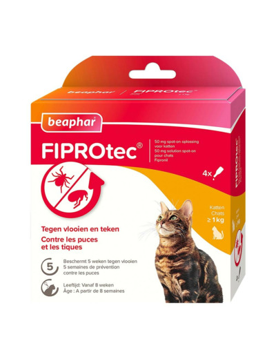 FIPROtec 50 mg solution spot-on pour chats x4