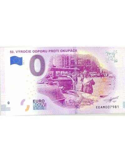 SLOVAQUIE 2018-1 50 VYROCIE ODPORU PROTI OKUPACII BILLET SOUVENIR 0 EURO