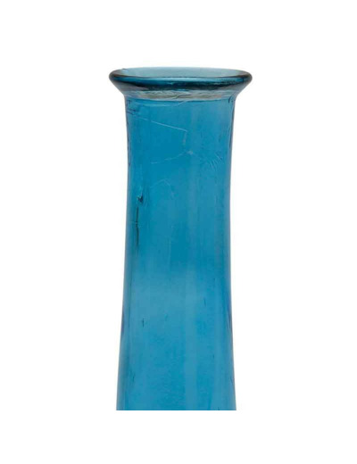 Vase Aheli dégradé indigo turquoise verre recyclé 19x100cm