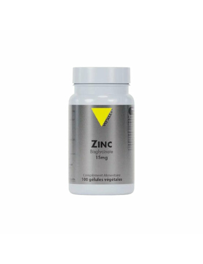 Zinc Bisglycinate 15mg-100 gélules végétales-Vit'all+