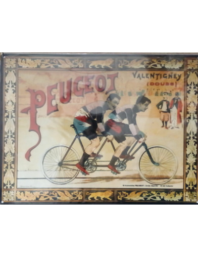 Plaque métal - Peugeot Cycle Valentigney - 30 x 40 cm - Décoration vintage