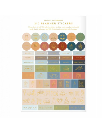 Stickers Planner - Bespoke Letterpress