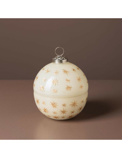 Petite Bougie Boule étoilée 1 Mèche Verre 8cm