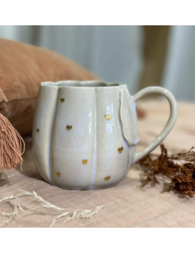 Tasse citrouille dorée or fin