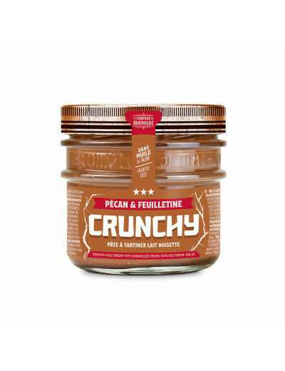 Pâte à Tartiner Crunchy Lait Noisette Pécan et Feuilletine