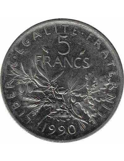 FRANCE 5 FRANCS ROTY 1990 SUP-