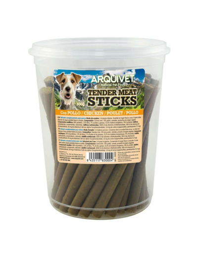 Friandises ARQUIVET, Tender Meat Stick au poulet pour Chiens - 500g