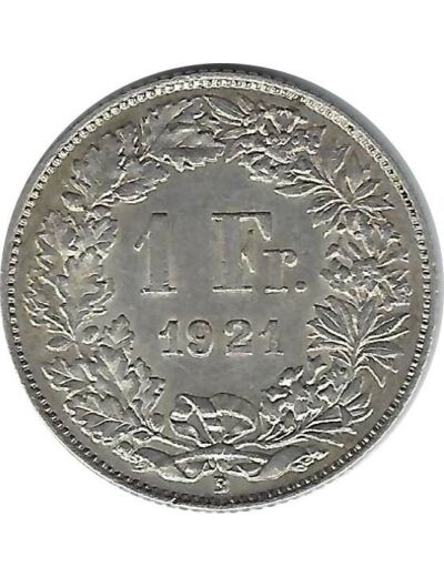 SUISSE 1 FRANC 1921 B TTB+