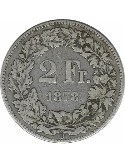 SUISSE 2 FRANCS 1878 B TB