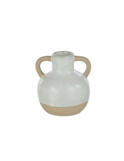 Vase anses porcelaine blanc 11x11x12cm