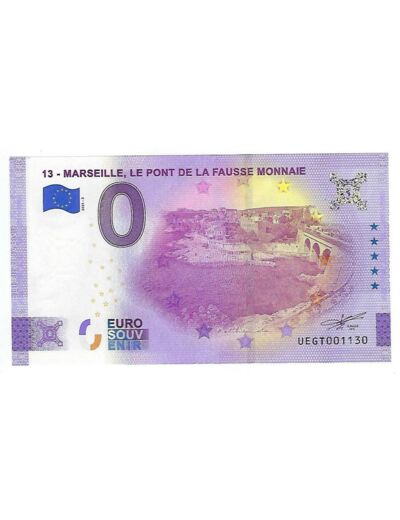 13 MARSEILLE 2021-5 LE PONT DE LA FAUSSE MONNAIE BILLET SOUVENIR 0 EURO